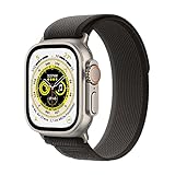 Apple Watch Ultra (GPS + Cellular, 49mm) Smartwatch - Titangehäuse, Trail Loop Schwarz/Grau - M/L. Fitnesstracker, präzisesGPS, Aktionstaste, extra lange Batterielaufzeit, helleres Retina Display