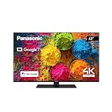 Panasonic TX-43MX700E, 43 Zoll 4K Ultra HD LED Smart 2023 TV, High Dynamic Range (HDR), Dolby Atmos & Dolby Vision, Google TV, Google Assistant, Chromecast, Mittelfuß, Schwarz