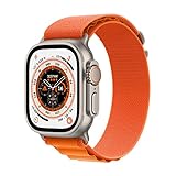 Apple Watch Ultra (GPS + Cellular, 49mm) Smartwatch - Titangehäuse, Alpine Loop Orange - Small. Fitnesstracker, präzisesGPS, Aktionstaste, extra Lange Batterielaufzeit, helleres Retina Display