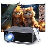 Beamer with 5G WiFi Bluetooth, Mini Outdoor/Home Video Beamer Full HD Native 1080P Tragbar Projektor 4K Heimkino 18000 Lumen Kompatibel mit iPhone/Android/HDMI/USB/PS5/TV Stick/X-Box.