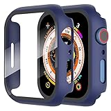 Diruite 2-Stück Hülle für Apple Watch Series 6/5/4/SE 40mm Hartglas Schutzhülle,Hard PC Ultradünne Glas Schutz Case Rundum Displayschutz für iWatch 40mm Schutzhülle