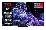 TCL 65C839 65 Zoll 164cm QLED Mini-LED Fernseher, 4K UHD, Google TV, HDR Extreme, 1500nits, 144Hz VRR, 120Hz Motion Clarity, Dolby Vision & Atmos, ONKYO Sound, Sprachsteuerung, Metallgehäuse