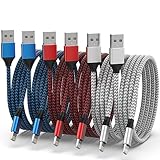 [Apple MFi Certified] iPhone Ladekabel, 6 Stück 1/1/2/2/2/3M iPhone Lightning Kabel, Nylon Braided USB A iPhone Kabel für iPhone 14 Pro/14/13 Pro/13/12 Pro Max/11/XS/XR/8/7/6P iPad und Mehr(3 Farben)