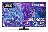 Samsung QLED 4K Q70D Fernseher 75 Zoll, Samsung TV mit AI Quantum Prozessor 4K, 4K AI Upscaling, Samsung Tizen OS, Motion Xcelerator 120 Hz, Smart TV, KI TV, GQ75Q70DATXZG, Deutsches Modell [2024]