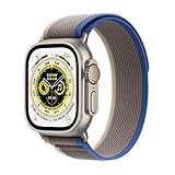 Apple Watch Ultra (GPS + Cellular, 49mm) Smartwatch - Titangehäuse, Trail Loop Blau/Grau - S/M. Fitnesstracker, präzisesGPS, Aktionstaste, extra lange Batterielaufzeit, helleres Retina Display