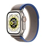 Apple Watch Ultra (GPS + Cellular, 49mm) Smartwatch - Titangehäuse, Trail Loop Blau/Grau - S/M. Fitnesstracker, präzisesGPS, Aktionstaste, extra Lange Batterielaufzeit, helleres Retina Display