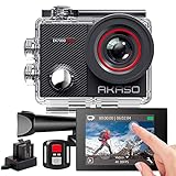 AKASO Action Cam 4K 20MP WiFi 40M Unterwasserkamera Wasserdicht Ultra HD Touchscreen Einstellbar Weitwinkel EIS Actioncam mit 2.4G Fernbedienung und 25 Zubehör Kit