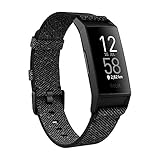 Die Fitbit Charge 4 Special Edition enthält ein elegantes Reflexions-Gewebearmband und ein zusätzliches klassisches Armband in Schwarz für einen flexiblen Look, Granit