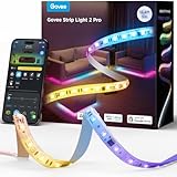 Govee RGBIC 5m LED Strip Light 2 Pro mit Matter, Smart LED Streifen mit Musik Sync, App-Steuerung, Farbwechsel, Funktioniert mit Alexa und Google Assistant, Geeignet für Zuhause Schlafzimmer