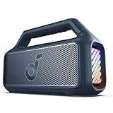 soundcore by Anker, Boom 2 Outdoor-Lautsprecher, 80W, Subwoofer, BassUp 2.0, 24h Akku, IPX7 Wasserdicht & Schwimmt, LED-Licht, USB-C, EQ, BT 5.3, Mobiler Bluetooth-Speaker, Camping, Strand, Garten