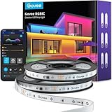 Govee Outdoor LED Strip 20m, IP65 Wasserdicht, Funktioniert mit Alexa, App-Steuerung, RGBIC LED Streifen mit Segmentsteuerung, Farbwechsel, Musik Sync, für Dach Balkon Garten Outdoor Deko