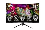 ODYS XP32 PRO 80cm (32') WQHD Curved Gaming Monitor (2.560 x 1.440 Pixel, 400 cd/m², 165 Hz, 1ms Reaktionszeit, AMD Free Sync, NVIDIA G-Sync kompatibel, HDMI, Display Port, 3,5mm Audio)