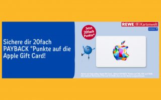 20fach Payback Punkte beim Kauf einer Apple Gift Card